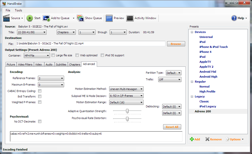 What type of H.264 encoding should I use for iOS, Android, & a home ...